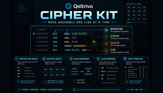 Qeltrivo Cipher Kit software interface on a dark background