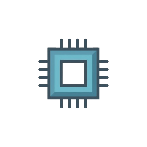 Icon of a computer chip on a white background